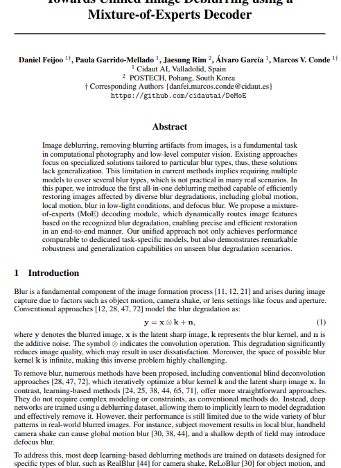 Towards Unified Image Deblurring using a Mixture-of-Experts Decoder